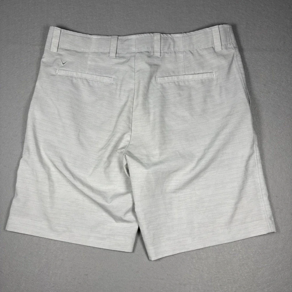 Lot of 2 Callaway Mens Golf Shorts 36 Blue/White Performance Stretch Flat‎ Front